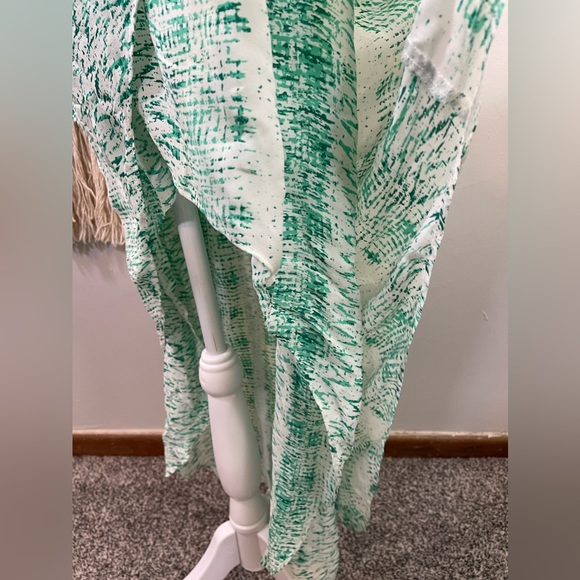 Parker Revolve Cara 100% Silk High Low Maxi Dress in Honey Dew Tracks M - Picture 7 of 9